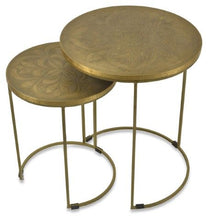 Load image into Gallery viewer, Jafar Set of 2 Side Tables-Brass