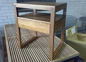 Bedside-solid recycled timber
